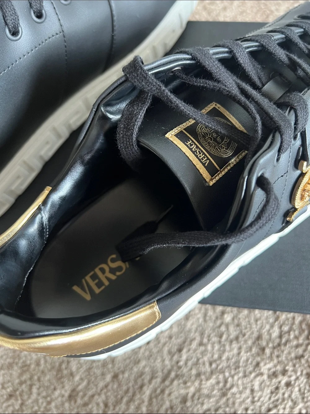 Greca Leather Sneakers